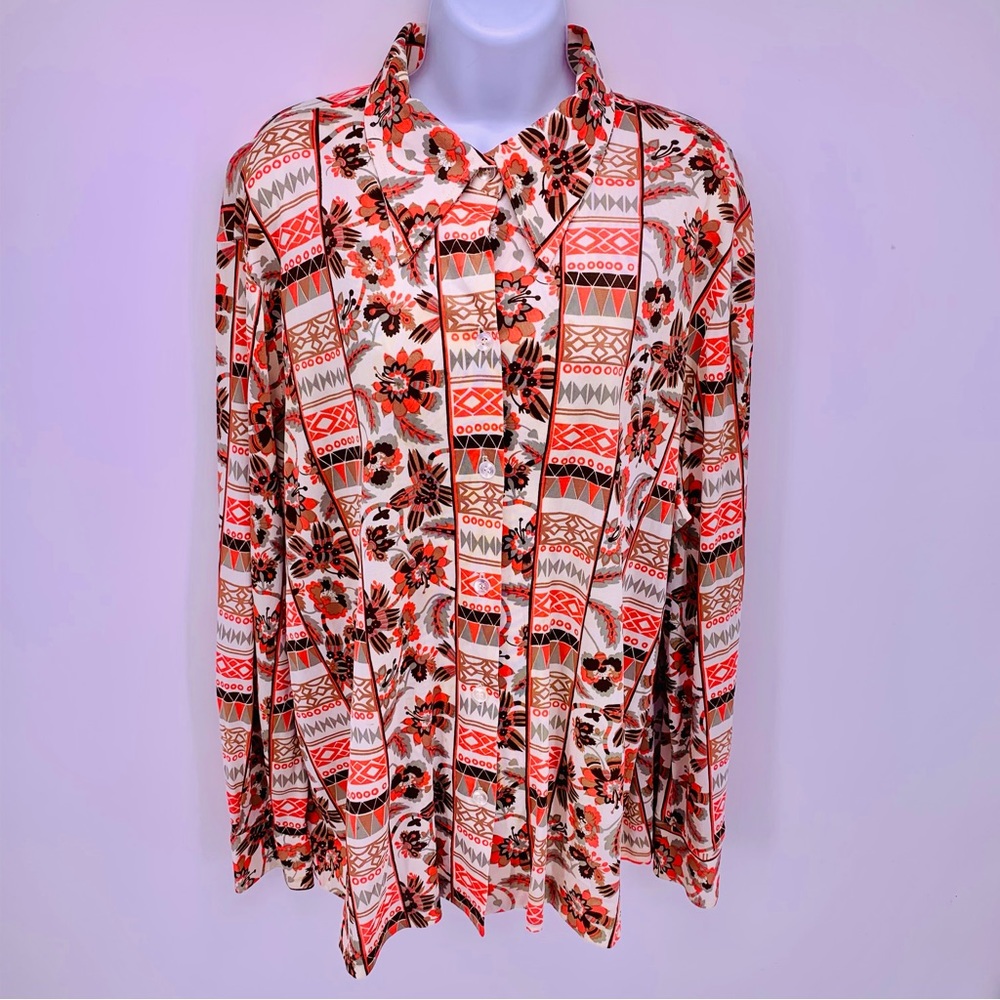 Vintage 70s Stephanie K By Koret Of California Floral Button Down Womens Size L